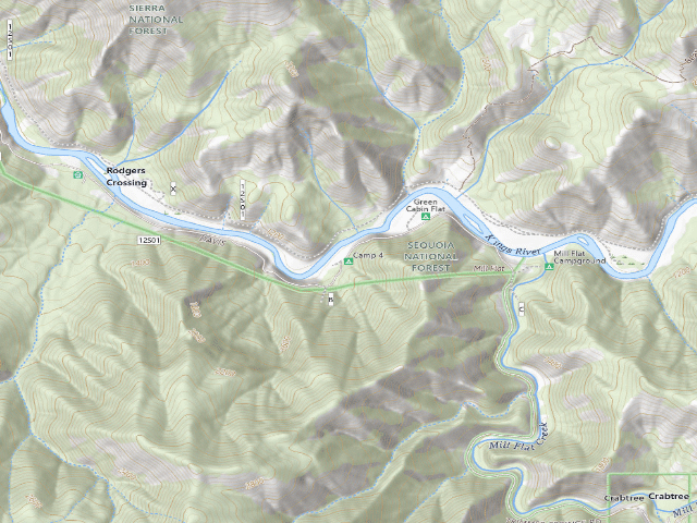 USGS topographic map of Camp 4