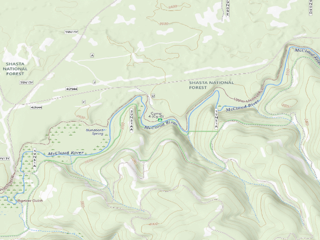 USGS topographic map of Camp 4 (Cg-G)