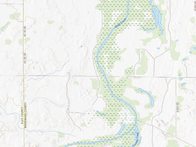 USGS topographic map of Camp #5 (Fort Supply WMA)