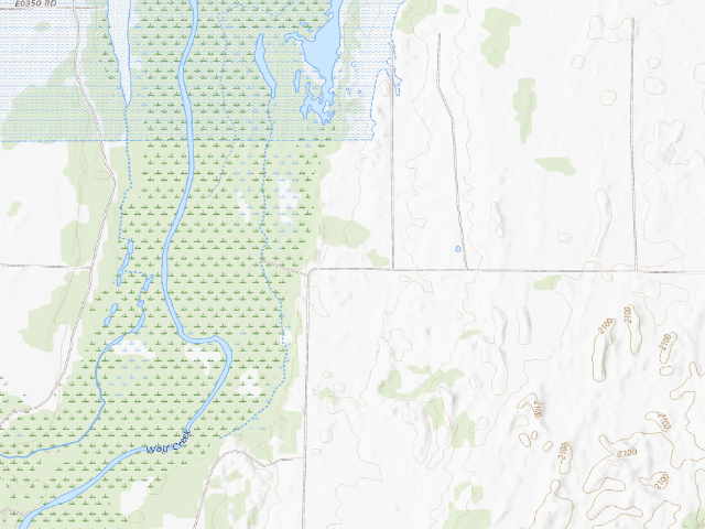 USGS topographic map of Camp #8 (Fort Supply WMA)