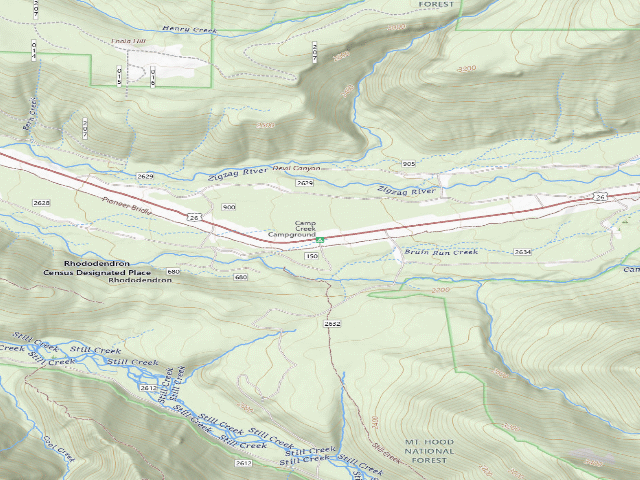 USGS topographic map of Camp Creek