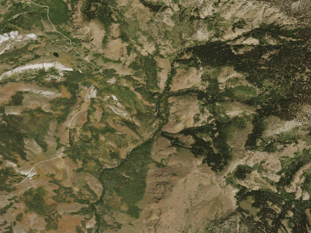 Aerial image of Camp Draw Trailhead