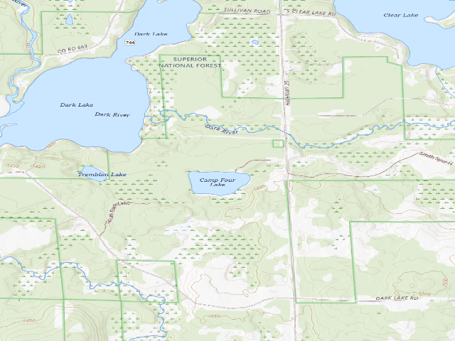USGS topographic map of Camp Four Lake 2