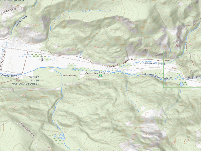 USGS topographic map of Camp Hale East Fork