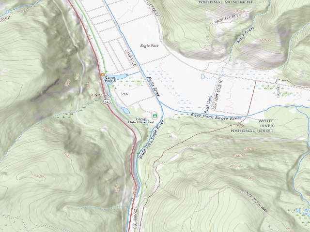 USGS topographic map of Camp Hale Memorial