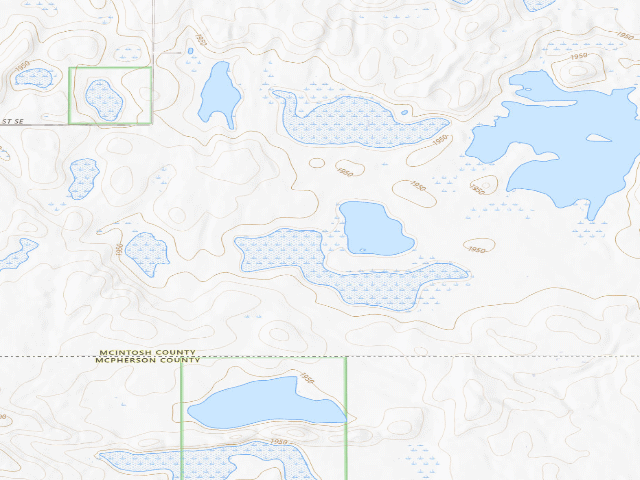USGS topographic map of Camp Lake WMA (McIntosh County)