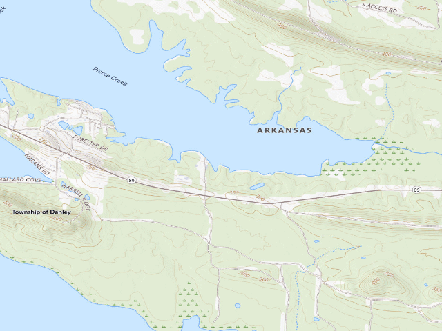 USGS topographic map of Camp Robinson WDA Camping Area
