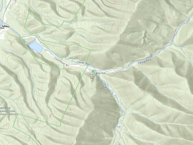 USGS topographic map of Camp Run Campground