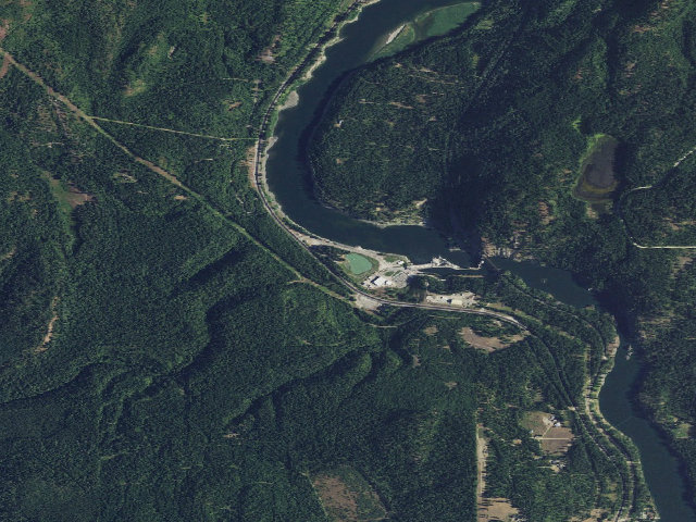 Aerial image of Campbell Park (Box Canyon Dam)