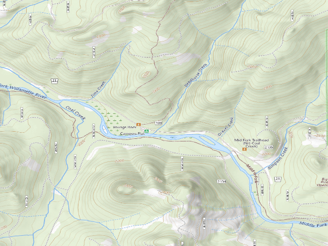 USGS topographic map of Campers Flat
