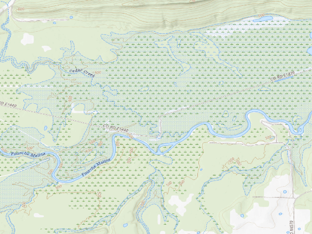 USGS topographic map of Camping (Wister WMA)