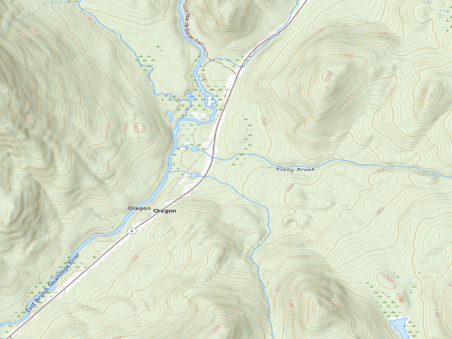 USGS topographic map of Campsite 004 (Wilcox Lake Wild Forest)