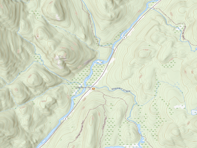 USGS topographic map of Campsite 007 (Wilcox Lake Wild Forest)