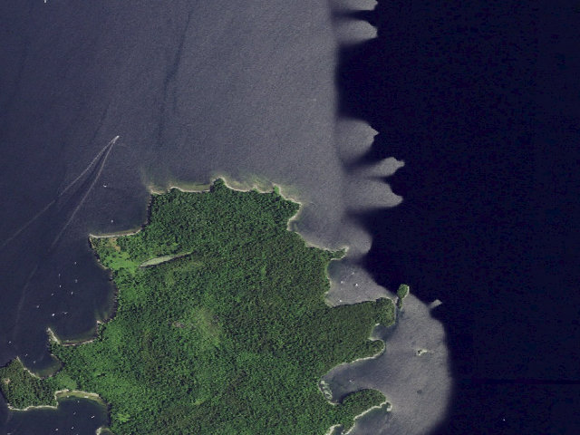Aerial image of Campsite 10 (Valcour Island Primitive Area)
