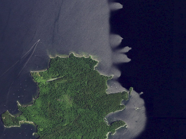 Aerial image of Campsite 12 (Valcour Island Primitive Area)