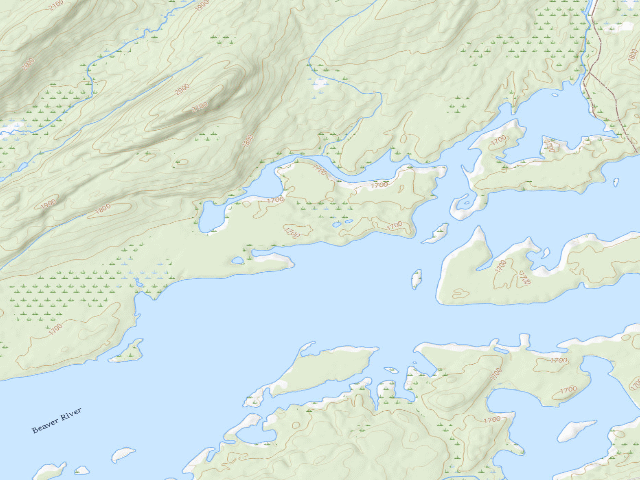 USGS topographic map of Campsite 13 (Five Ponds Wilderness)