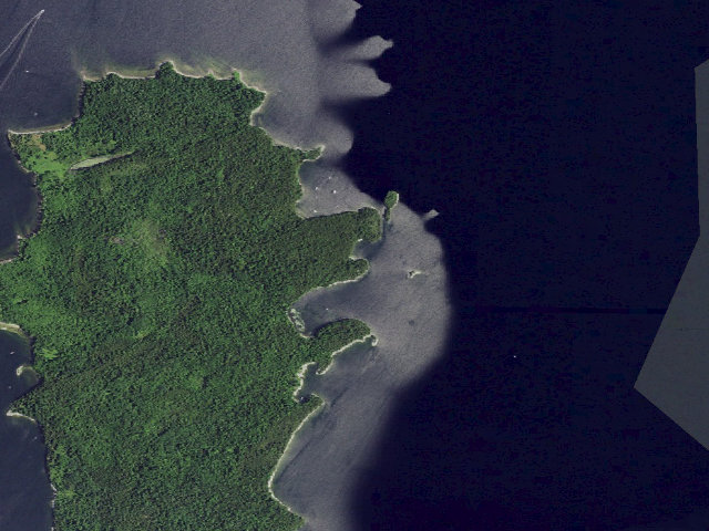 Aerial image of Campsite 13 (Valcour Island Primitive Area)