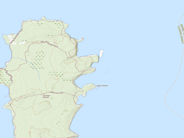 USGS topographic map of Campsite 13 (Valcour Island Primitive Area)