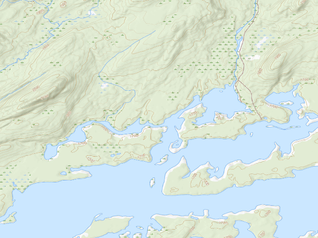 USGS topographic map of Campsite 15 (Five Ponds Wilderness)