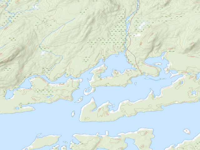 USGS topographic map of Campsite 16 (Five Ponds Wilderness)