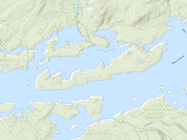 USGS topographic map of Campsite 18 (Five Ponds Wilderness)