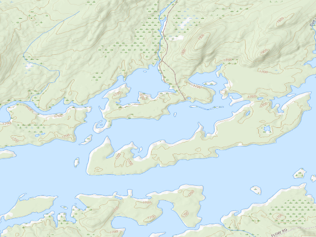 USGS topographic map of Campsite 19 (Five Ponds Wilderness)