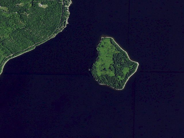 Aerial image of Campsite 2 [DEC #11454] (Schuyler Island Primitive Area)