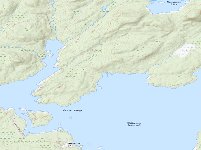 USGS topographic map of Campsite 2 (Five Ponds Wilderness)
