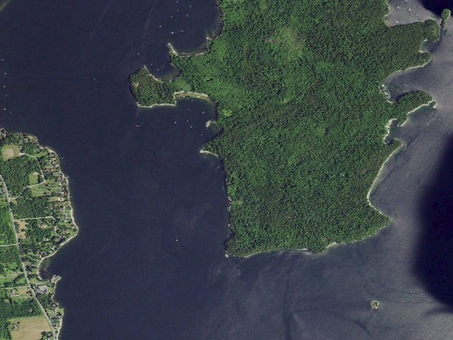 Aerial image of Campsite 2 (Valcour Island Primitive Area)