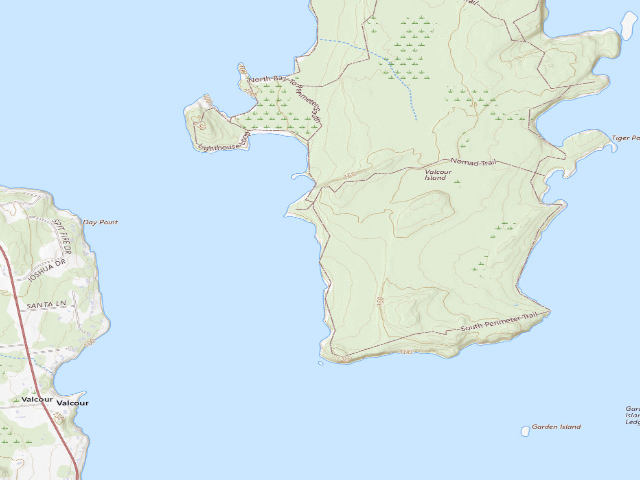 USGS topographic map of Campsite 2 (Valcour Island Primitive Area)