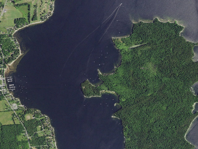 Aerial image of Campsite 23 (Valcour Island Primitive Area)