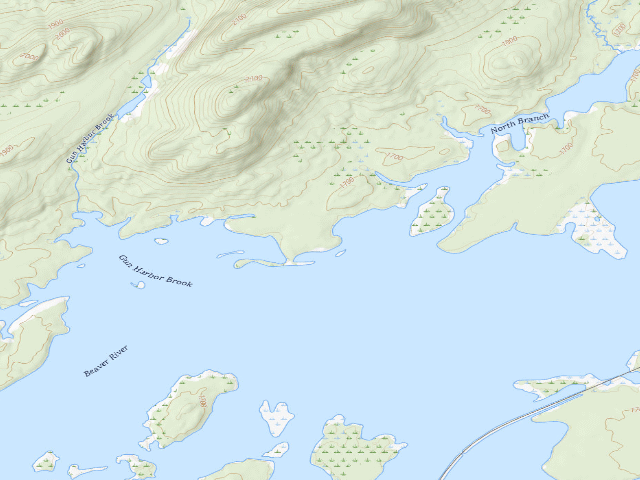 USGS topographic map of Campsite 25 (Five Ponds Wilderness)
