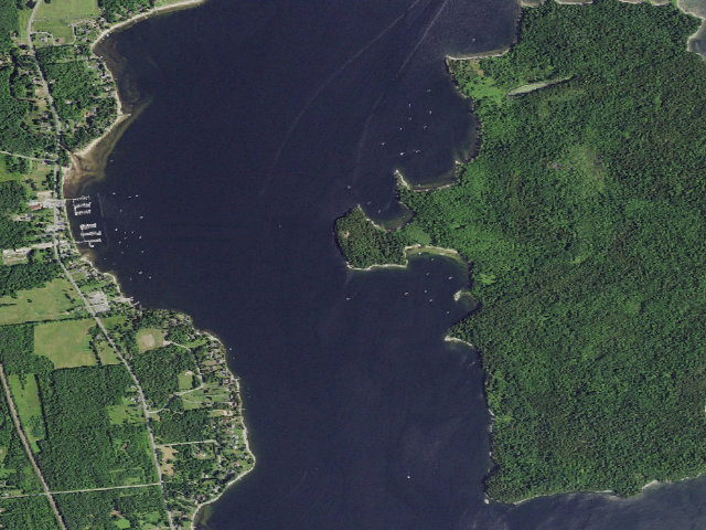 Aerial image of Campsite 25 (Valcour Island Primitive Area)
