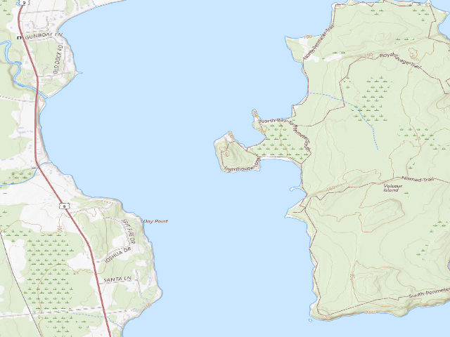 USGS topographic map of Campsite 25 (Valcour Island Primitive Area)