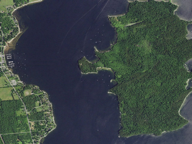 Aerial image of Campsite 26 (Valcour Island Primitive Area)
