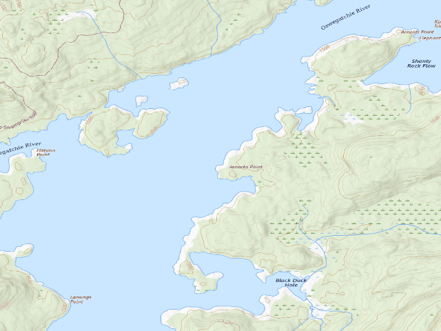 USGS topographic map of Campsite 28 (Five Ponds Wilderness)