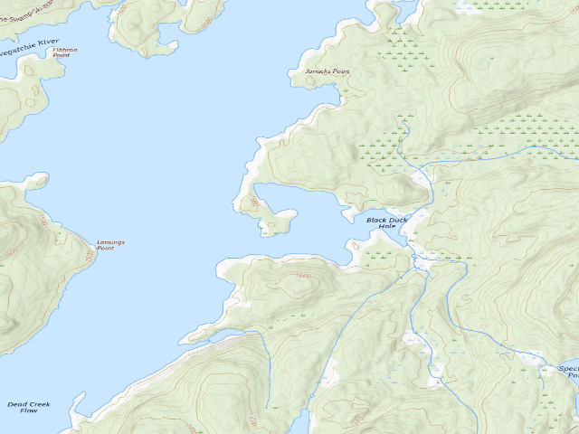 USGS topographic map of Campsite 30 (Five Ponds Wilderness)