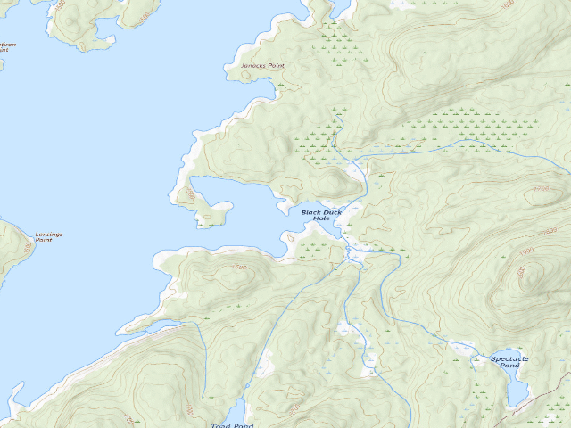 USGS topographic map of Campsite 31 (Five Ponds Wilderness)