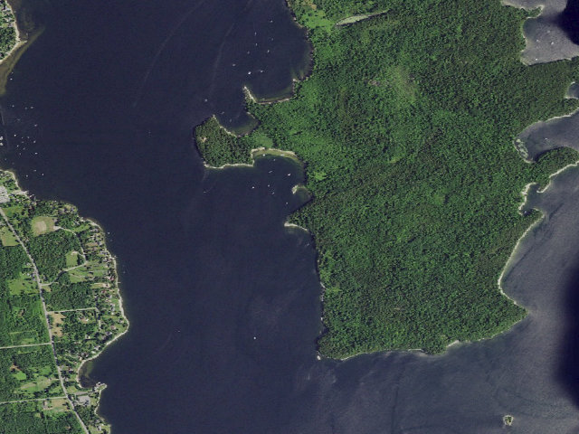Aerial image of Campsite 4 (Valcour Island Primitive Area)