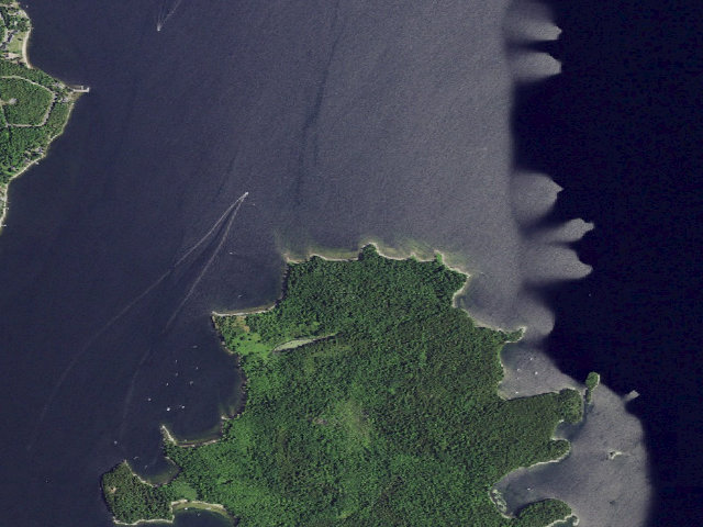 Aerial image of Campsite 6 (Valcour Island Primitive Area)