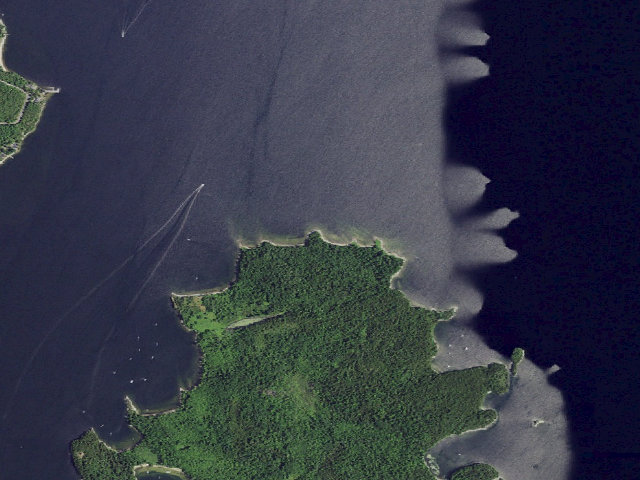 Aerial image of Campsite 7 (Valcour Island Primitive Area)