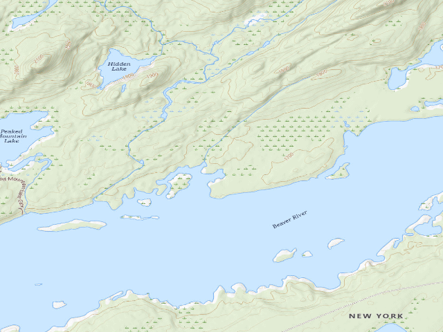 USGS topographic map of Campsite 8 (Five Ponds Wilderness)