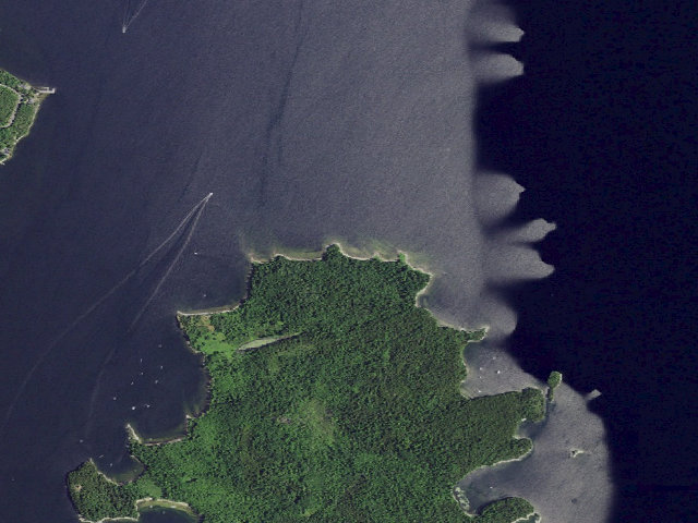 Aerial image of Campsite 8 (Valcour Island Primitive Area)