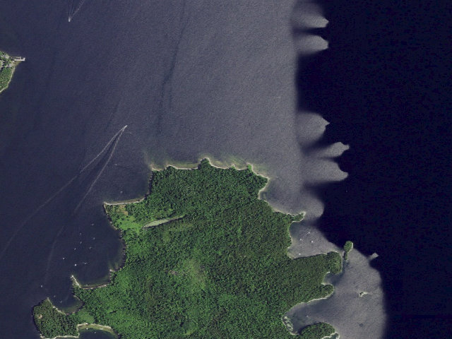 Aerial image of Campsite 9 (Valcour Island Primitive Area)