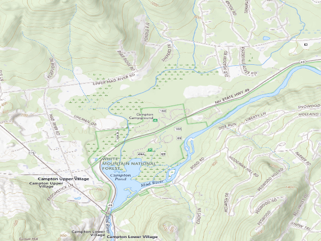 USGS topographic map of Campton Family Campground