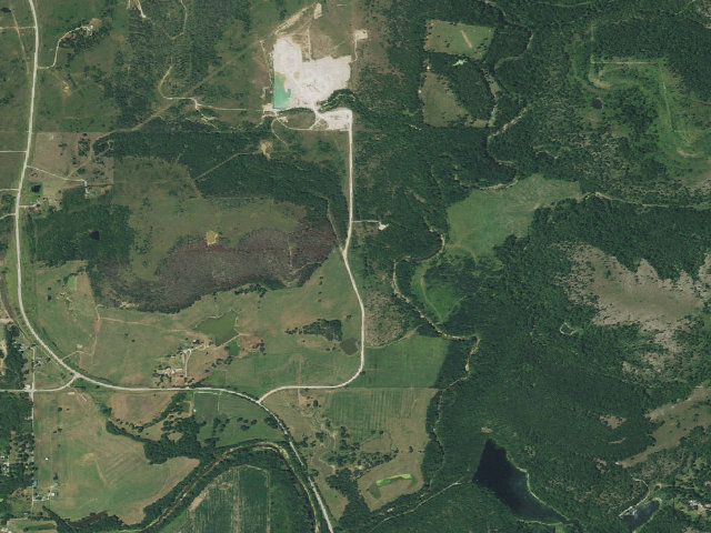 Aerial image of Candy Creek WMA primitive camp #1
