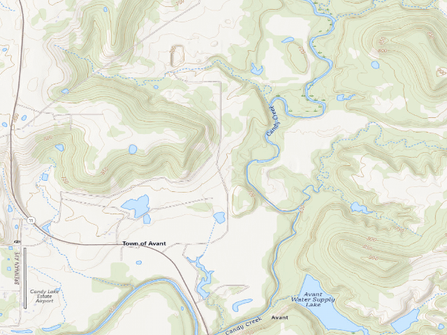 USGS topographic map of Candy Creek WMA primitive camp #1