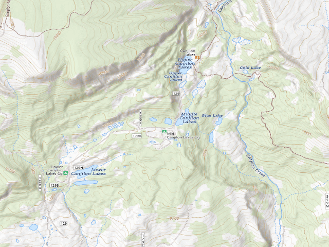 USGS topographic map of Canjilon Lakes