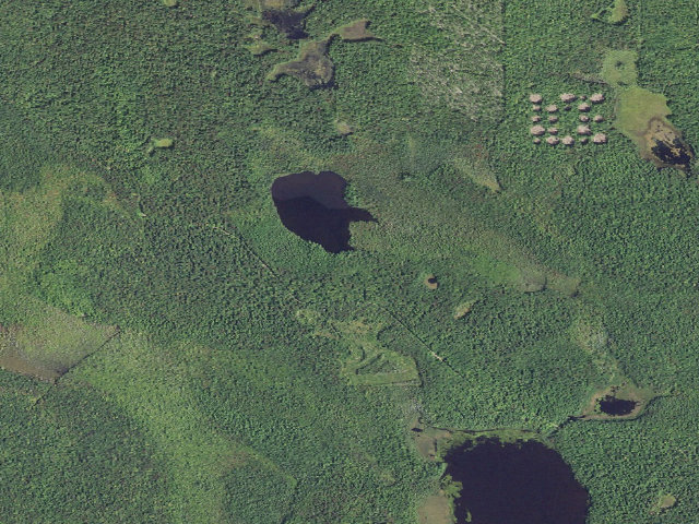 Aerial image of Canoe Lake State Forest Campground
