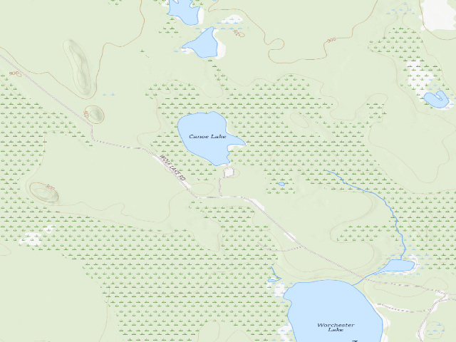USGS topographic map of Canoe Lake State Forest Campground